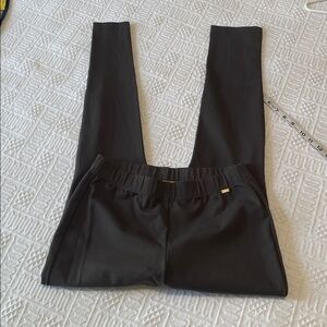 St. John new taupe brown Charcoal Pants with Gold Accent